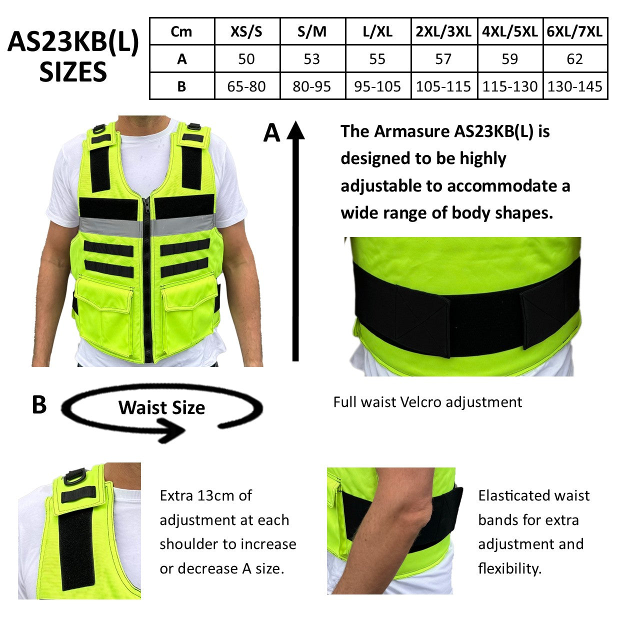 AS23KB(L) - "Intrepid" Series Security High Vis Stab Proof Vest
