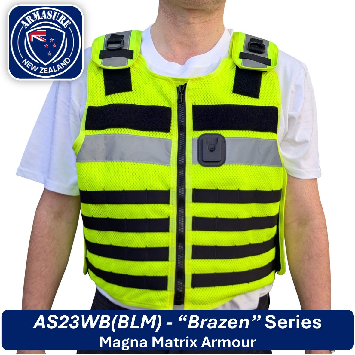 AS23(BLM) - "Brazen" Series Combined Stab & Ballistic Protection High Vis Vest
